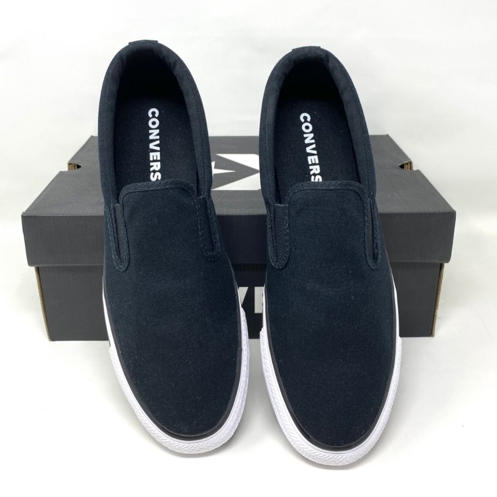 Converse Womens 167941F CT All Star Double Gore Slip On Black Canvas Low Sneaker - Picture 4 of 10